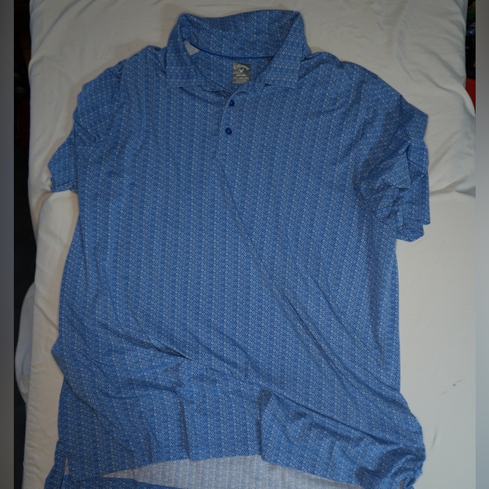 Callaway Patterned Blue Polo Shirt